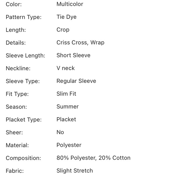 ‼️Last one‼️Tie dye criss cross tie wrap crop top - Picture 5 of 6